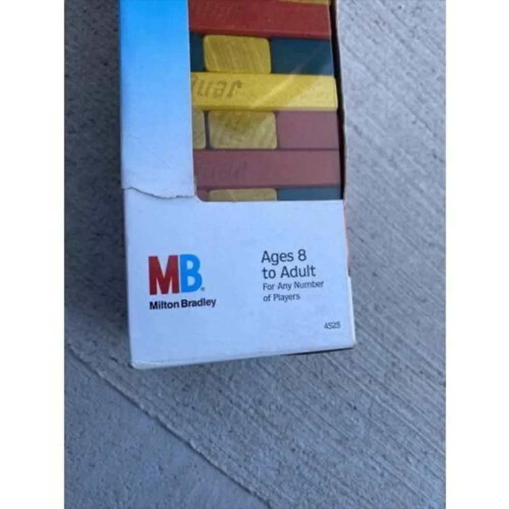*Vintage 1995 Throw 'N Go Jenga Wood Tower Game Stack Milton Bradley MB COMPLETE